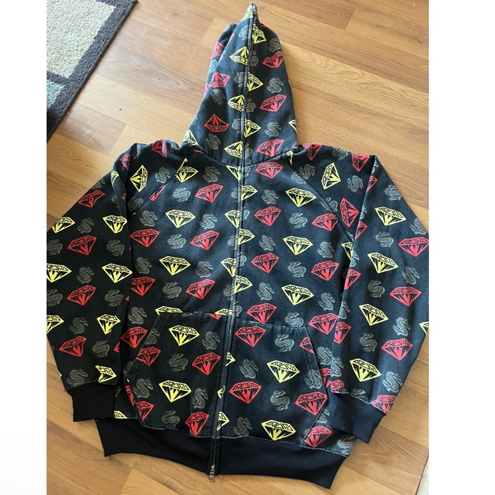 Vintage Billionaire Boys Club Diamonds & Dollars Black Full Zip Hoodie OG
